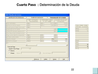 Cuarto Paso : Determinación de la Deuda




                                 22
 