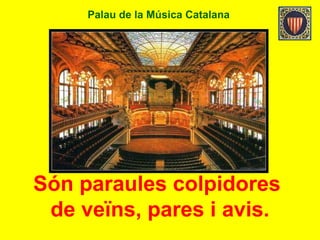 Palau de la Música Catalana
Són paraules colpidores
de veïns, pares i avis.
 