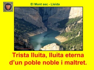 El Mont sec - Lleida
Trista lluita, lluita eterna
d’un poble noble i maltret.
 