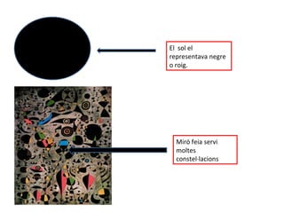 El  sol el representava negre o roig. Miró feia servi moltes constel·lacions 