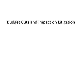 Budget Cuts and Impact on Litigation
 