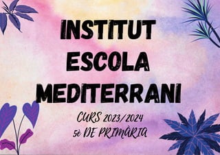 INSTITUT
ESCOLA
MEDITERRANI
CURS 2023/2024
5è DE PRIMÀRIA
 