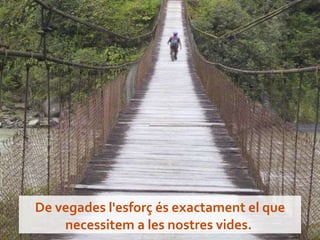 De vegades l'esforç és exactament el que necessitem a les nostres vides.  