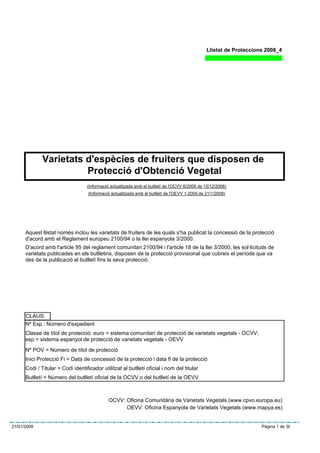 Llistat Proteccions TOV 2008 4