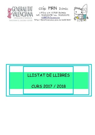 LLISTAT DE LLIBRES
CURS 2017 / 2018
 