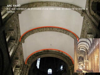 ARC FAIXÓ
Arc que sobresurt de d'intradós d’una volta i que, en dividir-la en trams la
reforça.
 