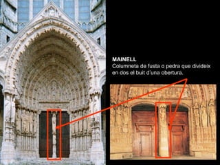 MAINELL
Columneta de fusta o pedra que divideix
en dos el buit d’una obertura.
 