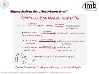 Eigenschaften der „Netz-Generation“ (Quelle: “Learning, Working and Playing in the digital Age”) 