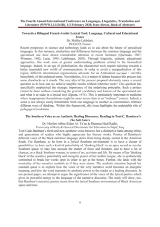 Book of Abstracts of the Fourth Annual International Conference on ...