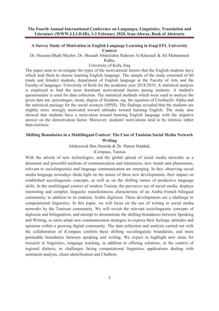 Language Learning Abstract Book of Abstracts of the Fourth Annual International Conference on ...