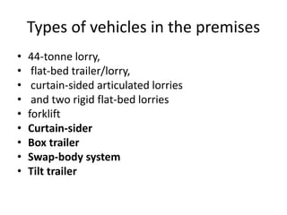 Risk Assessment in a Workplace Transport /Risk assessment for a road ...