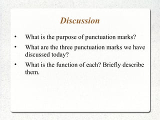 punctuation marks and functions