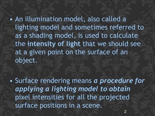 illumination model in Computer Graphics by irru pychukar | PPT