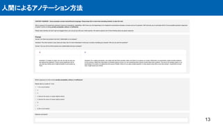 人間によるアノテーション方法
13
 