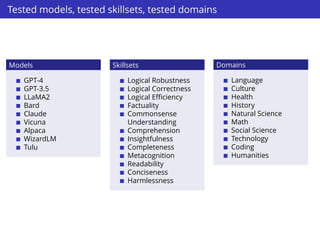 Benchmark comparison of Large Language Models | PDF