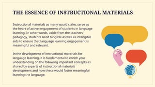 It's all about language learning material development | PDF