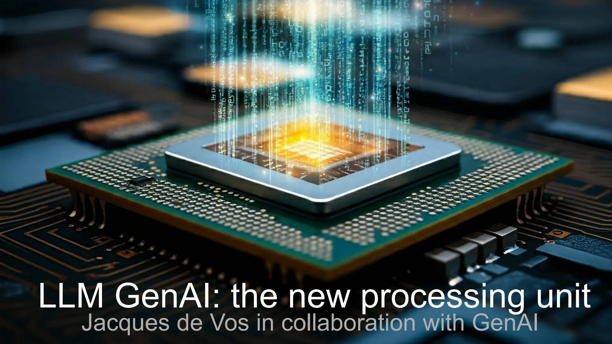 LLM GenAI: the new processing unit
Jacques de Vos in collaboration with GenAI
 