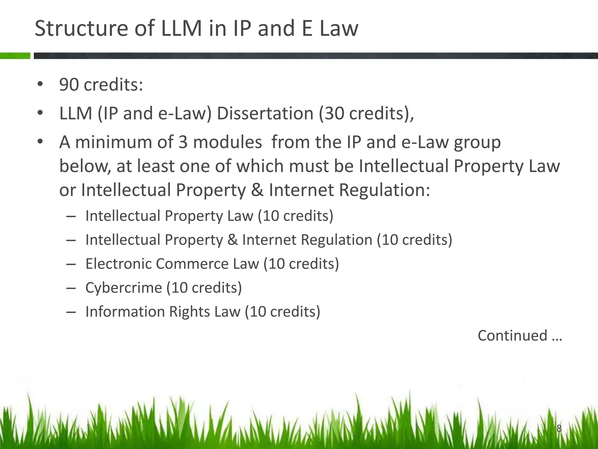 For information on I.P. and e-Law at UCC see
www.ucc.ie/law/lawonline/elaw/
Follow our staff and School on Twitter, e.g.
– @ITLawClinicUCC
– @dariuswirl
– @MaeveMcDonagh1
– @9th_level_irl
– @LawUCC
8
 