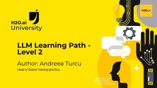 H2O.ai Conﬁdential
LLM Learning Path -
Level 2
Author: Andreea Turcu
Head of Global Training @H2O.ai
 