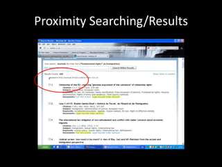 Proximity Searching/Results
 