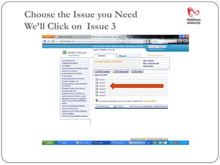 Choose the Issue you Need
We’ll Click on Issue 3
 