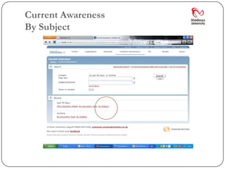 Current Awareness
By Subject
 