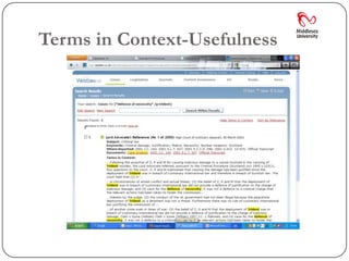 Terms in Context-Usefulness
 