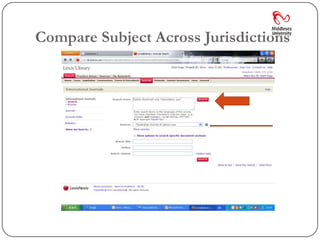 Compare Subject Across Jurisdictions
 