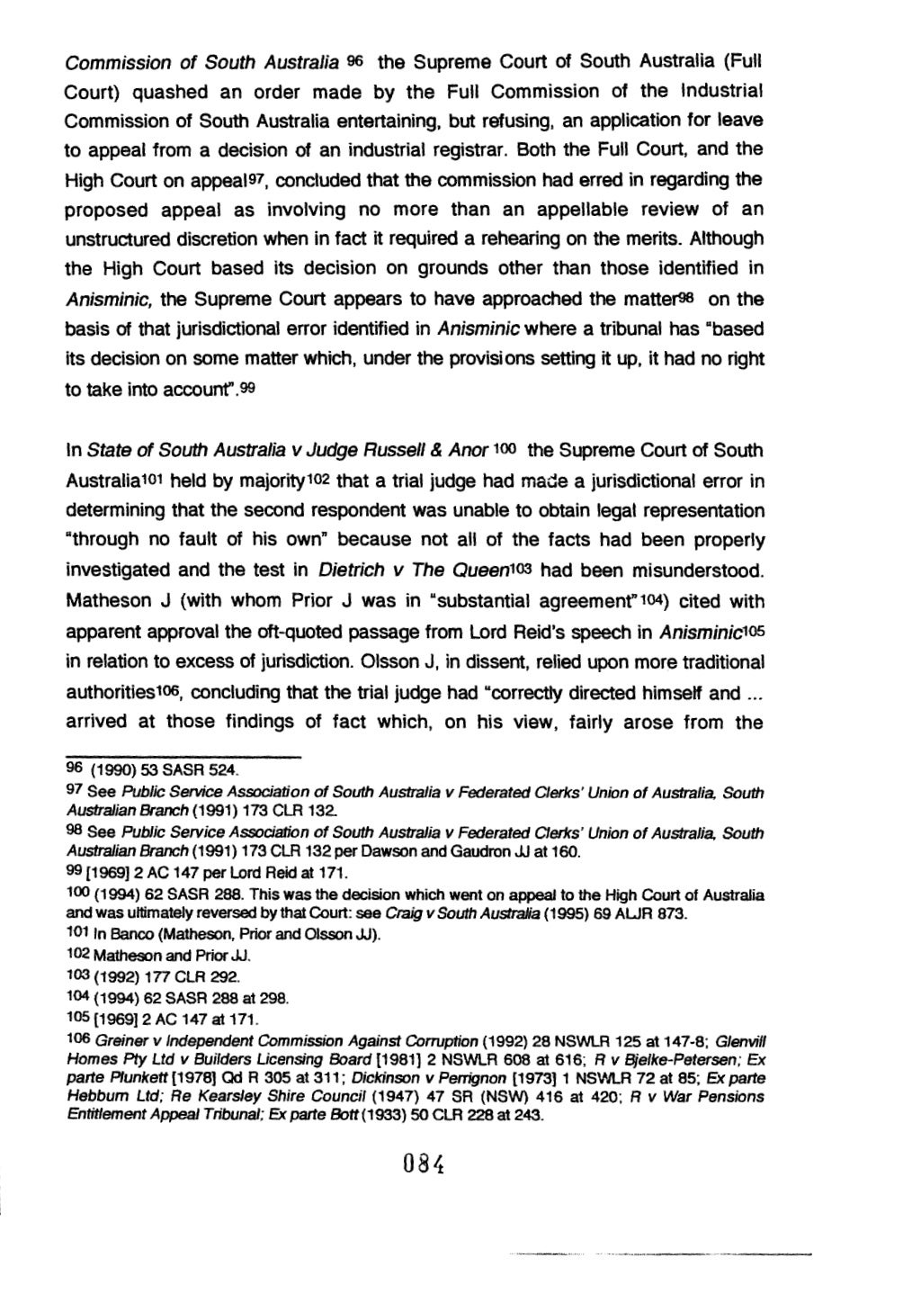 DOCTRINE OF EXTENDED JURISDICTIONAL ERROR IN AUSTRALIA MASTER OF LAW…