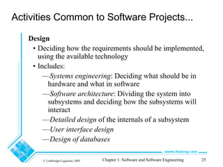 Slides for Chapter 1: Software and Software Engineering; | PPT