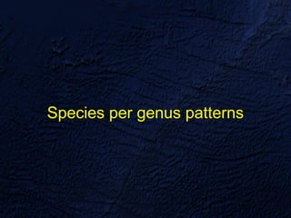 Species per genus patterns
 