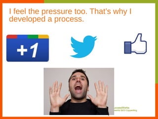 I feel the pressure too. That’s why I
developed a process.
 