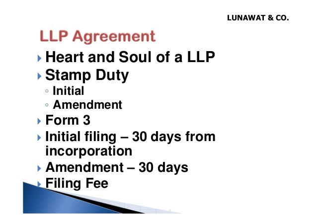 LLP Agreement and LLP Taxation