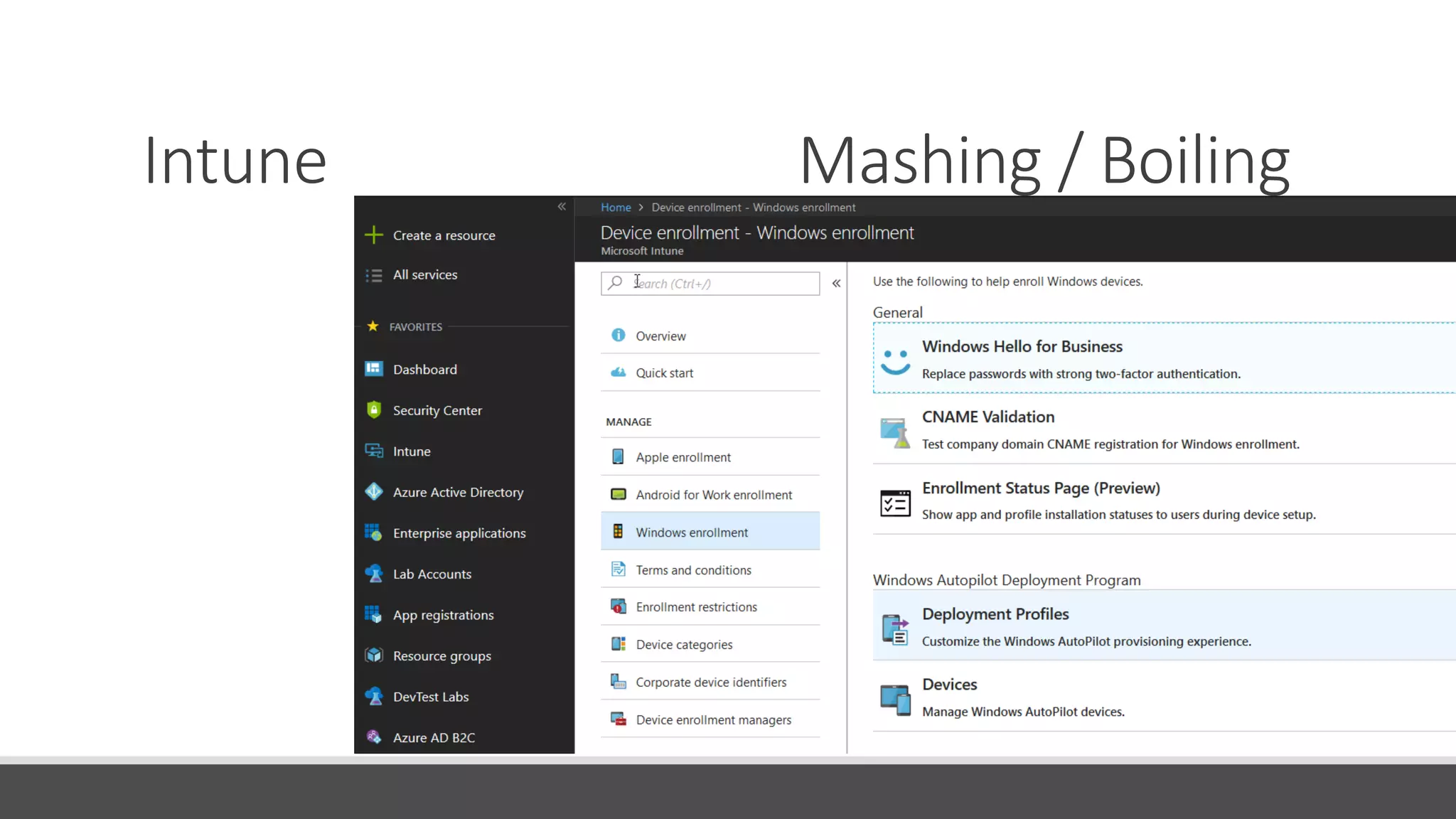 Intune Mashing / Boiling
 