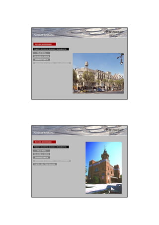 PAISAJE URBANO


 RUTA DEL MODERNISMO


FOMENTO DE VISITAS GUIADAS A MONUMENTOS

   PALAU GÚELL

PALAU DE LA MÚSICA

 SAGRADA FAMILIA

 MANSANA DE LA DISCÒRDIA + CASA LLEÓ-MORERA




PAISAJE URBANO


 RUTA DEL MODERNISMO


FOMENTO DE VISITAS GUIADAS A MONUMENTOS

   PALAU GÚELL

PALAU DE LA MÚSICA

 SAGRADA FAMILIA

 MANSANA DE LA DISCÒRDIA + CASA LLEÓ-MORERA

CASTELL DEL TRES DRAGONS
 