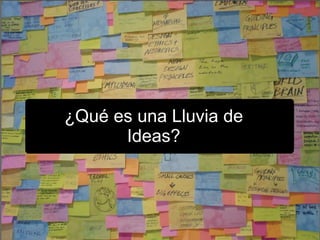 ¿Qué es una Lluvia de Ideas? 