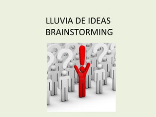 LLUVIA DE IDEAS
BRAINSTORMING

 