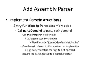 LLVM Backend Porting | PPTX