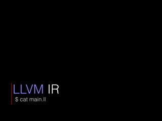 LLVM IR
$ cat main.ll
 
