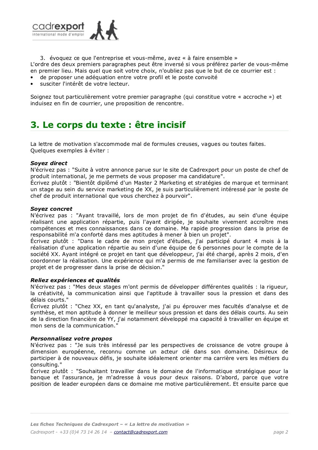 Lettre de motivation