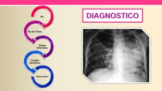 Hc.
Rx de Tórax.
Gases
Arteriales.
Cuadro
hematico.
Hemocultivo
 