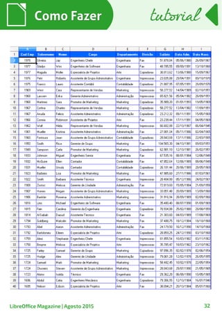 Como FazerComo Fazer
32
tutorialtutorial
LibreOffice Magazine | Agosto 2015
 