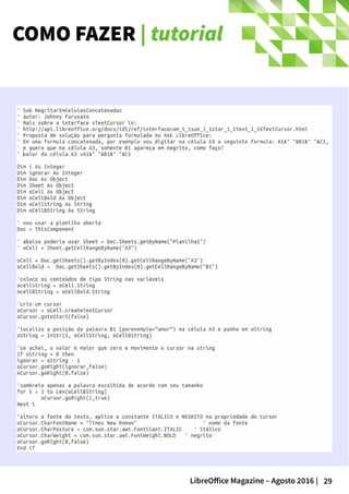 29LibreOffice Magazine – Agosto 2016 |
COMO FAZER | tutorial
 