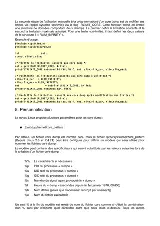 utilisation des core dump sous linux | PDF
