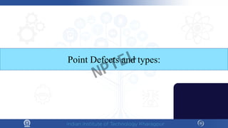 Point Defects and types:
NPTEL
 