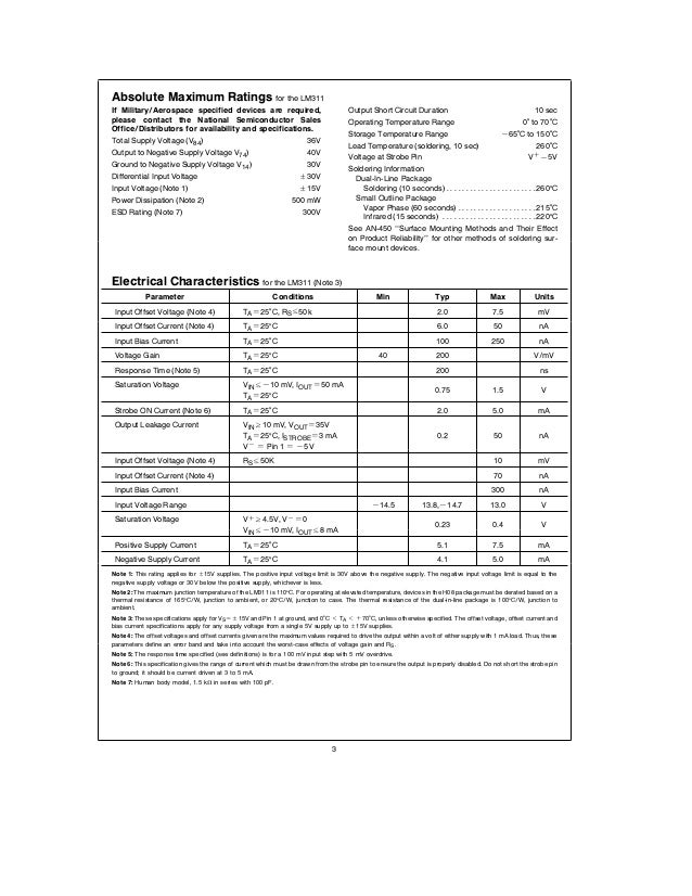 lm311 data sheet