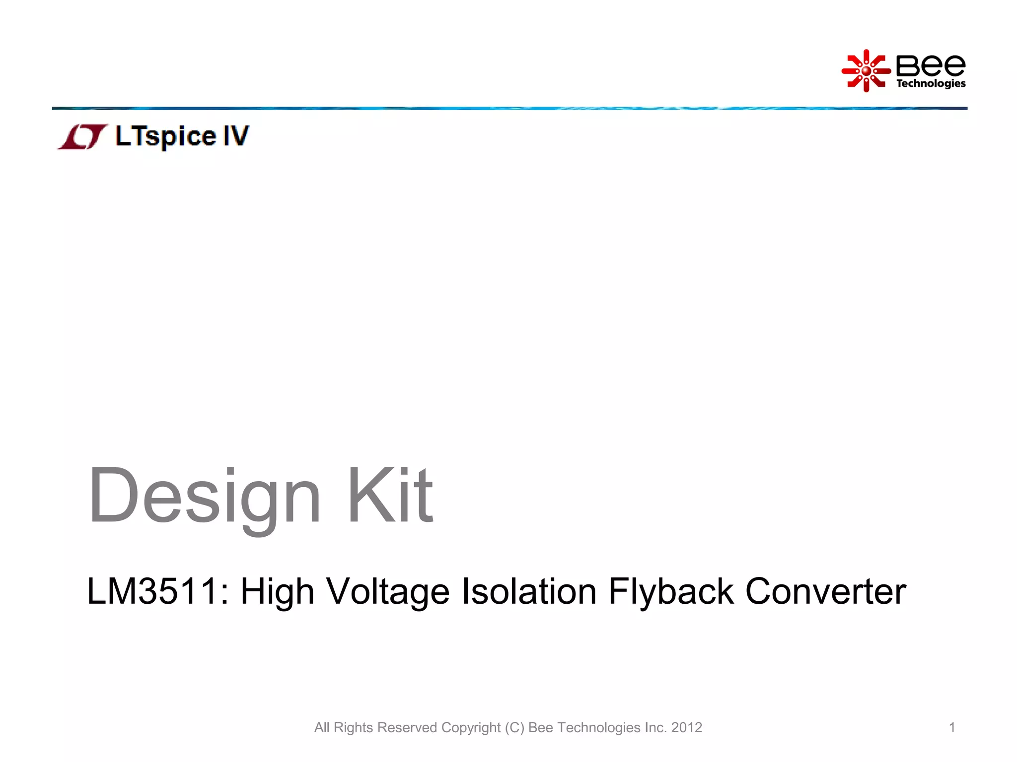 High Voltage Isolation Flyback Converter using LTspice | PPT