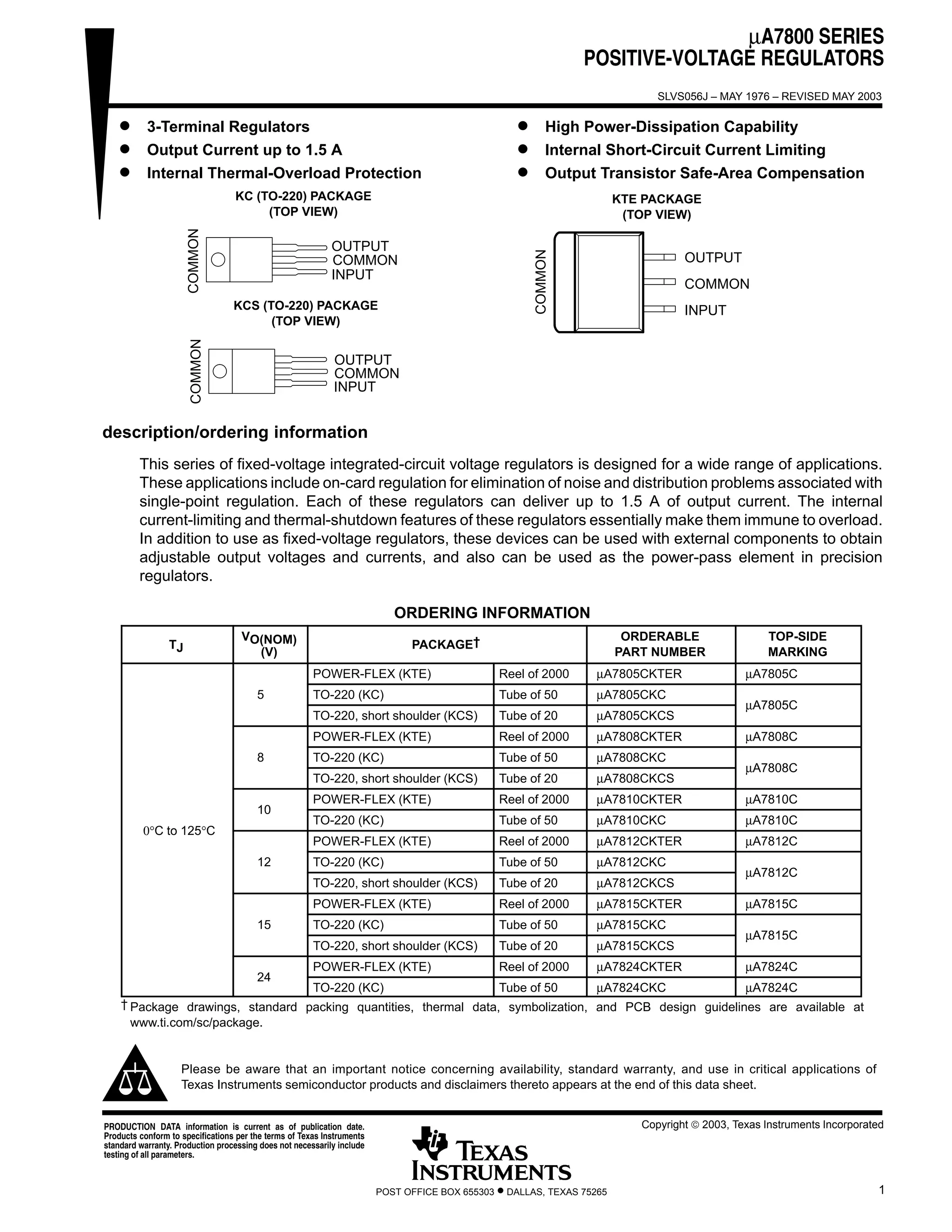 Data Sheet LM7805 | PDF