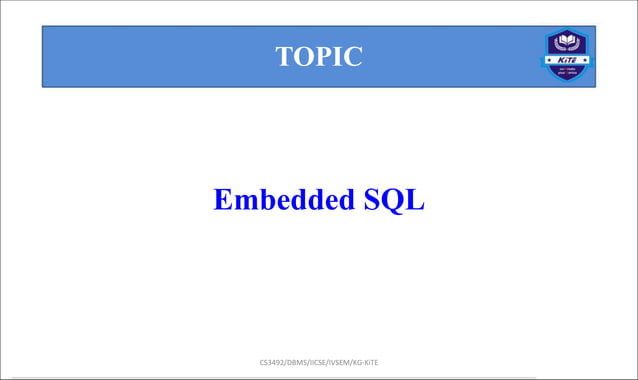 LM7_ Embedded Sql and Dynamic SQL in dbms | PPT