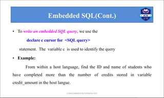 LM7_ Embedded Sql and Dynamic SQL in dbms | PPT
